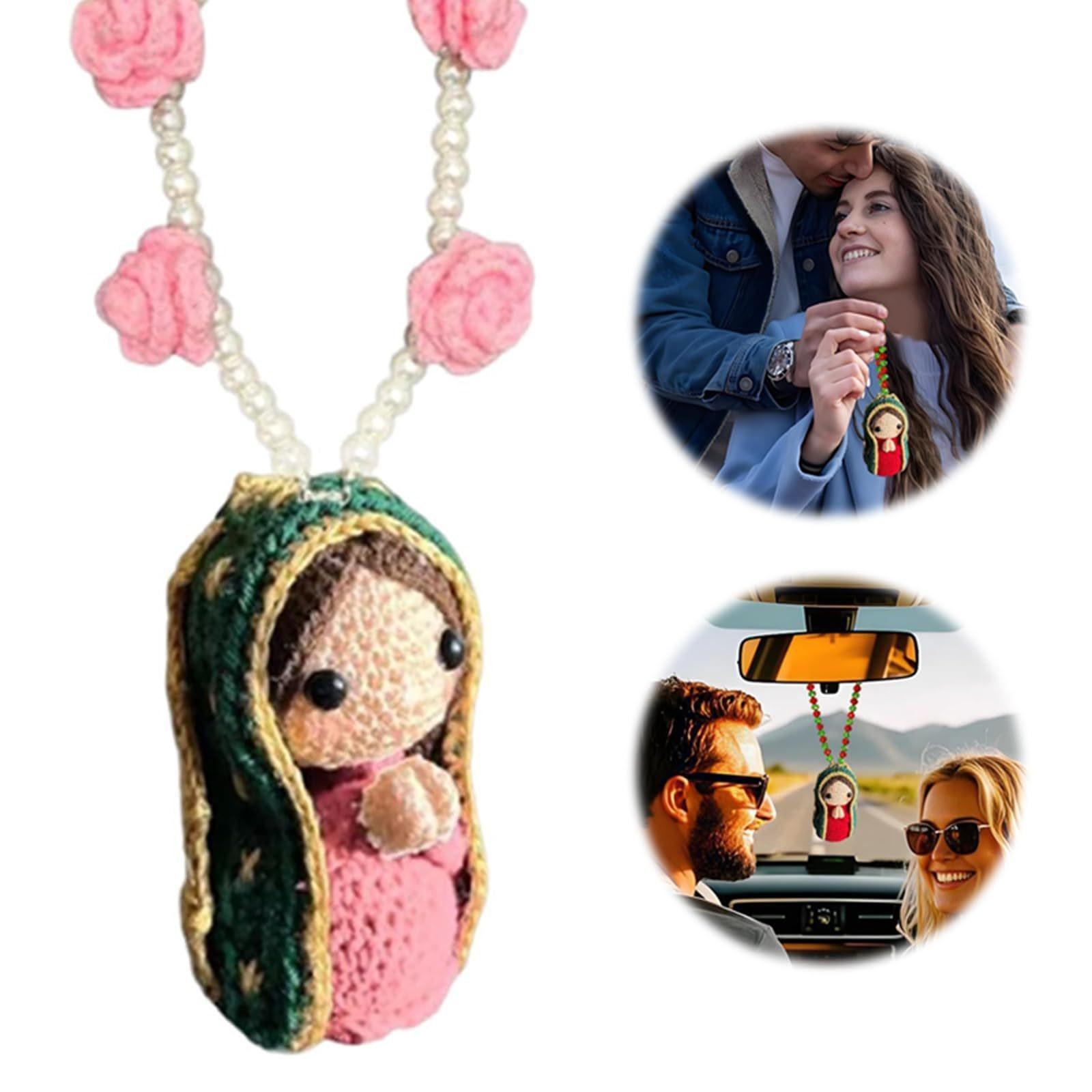 Handmade Knitted Virgin Mary Car Charm – Cute Hanging Ornament & Unique Gift-HandPrint