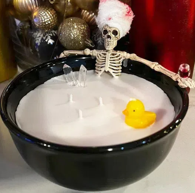 Spooky Skeleton Bathing Candle-HandPrint