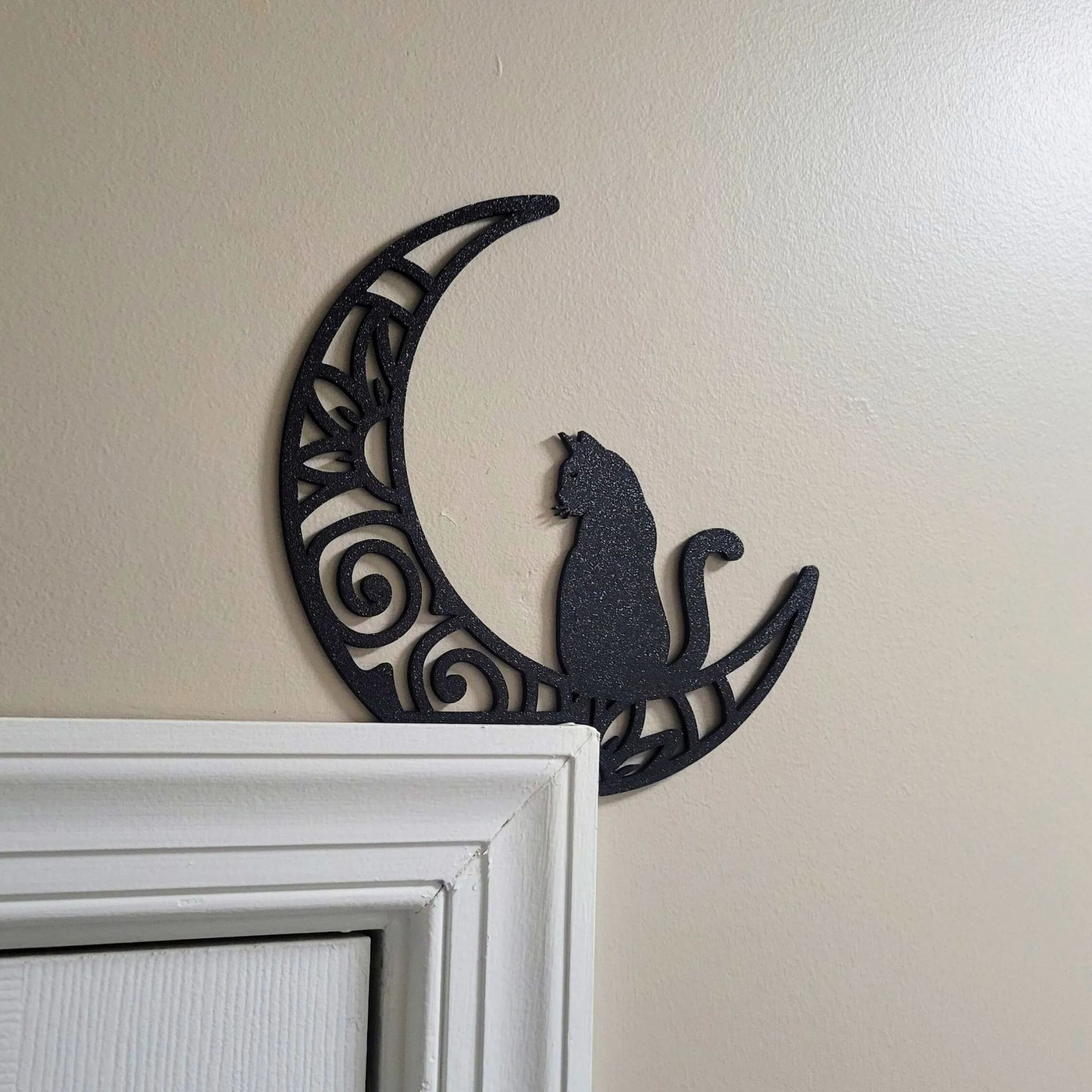 Metal Halloween Moon Door Corner Topper Decoration-HandPrint