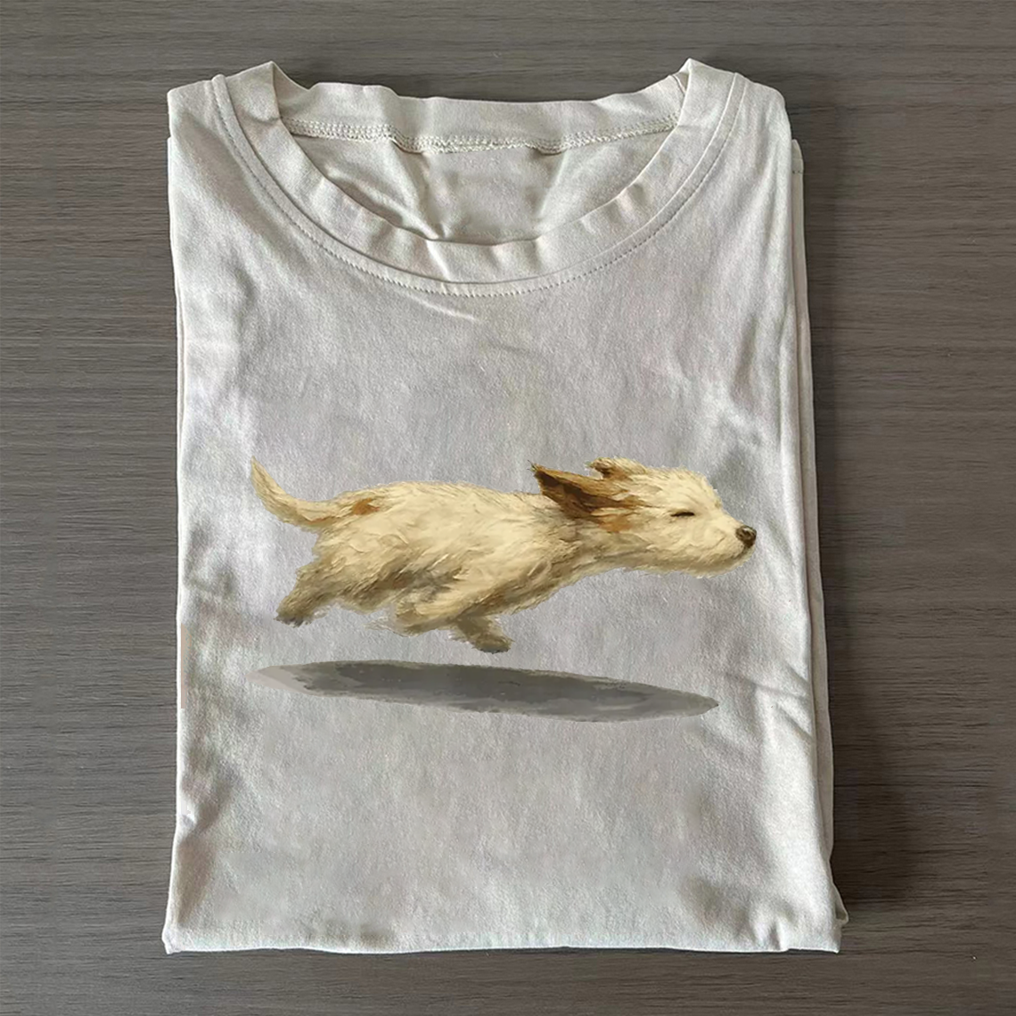 Cute Running Dog T-shirt-NaturexCraft