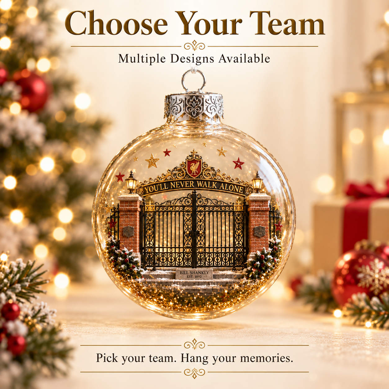 🎄 Light-Up Football Heritage Diorama Ornament-HandPrint
