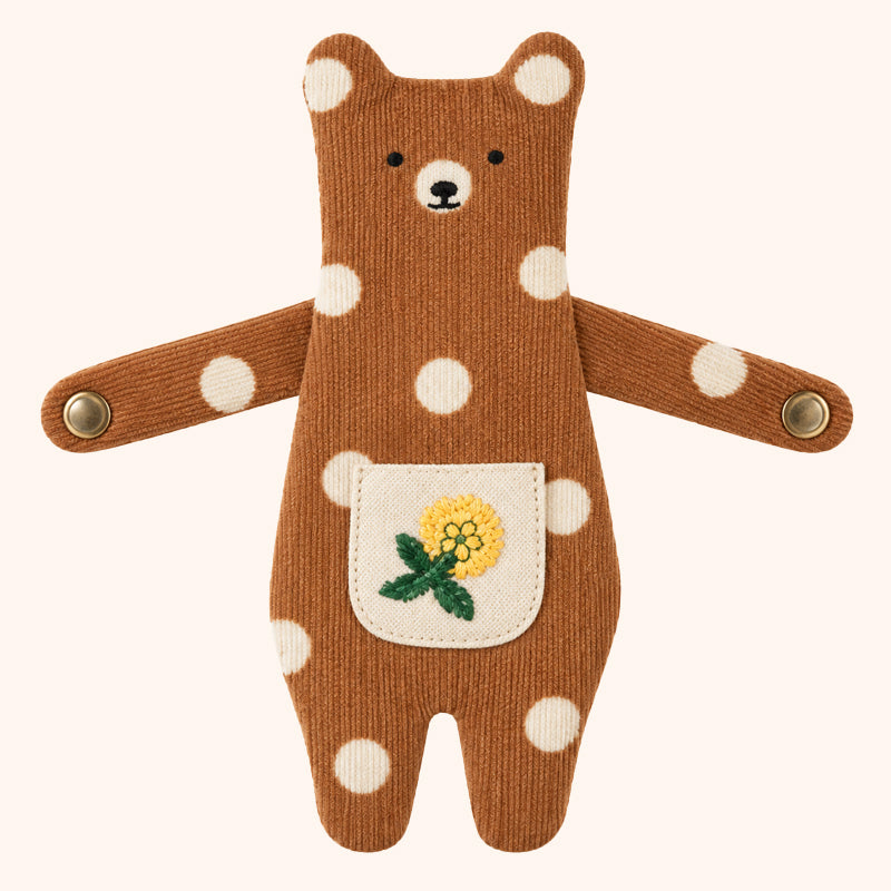 Hugging Cat & Bear Zipper Pouch Bag Charm-HandPrint