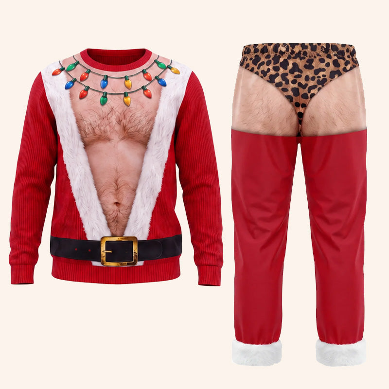 Funny Christmas Light Butt Pants 🎄-HandPrint