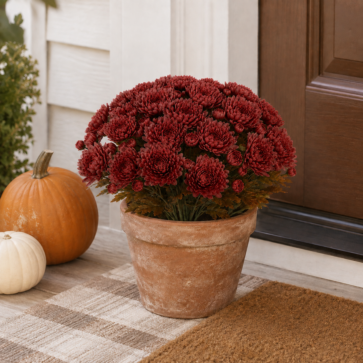 Autumn Bloom Faux Chrysanthemum Bush-HandPrint