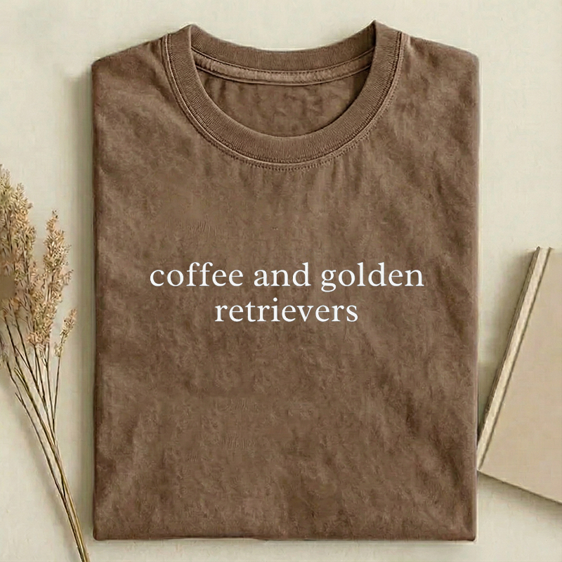 Coffee and Golden Retrievers T-shirt-NaturexCraft