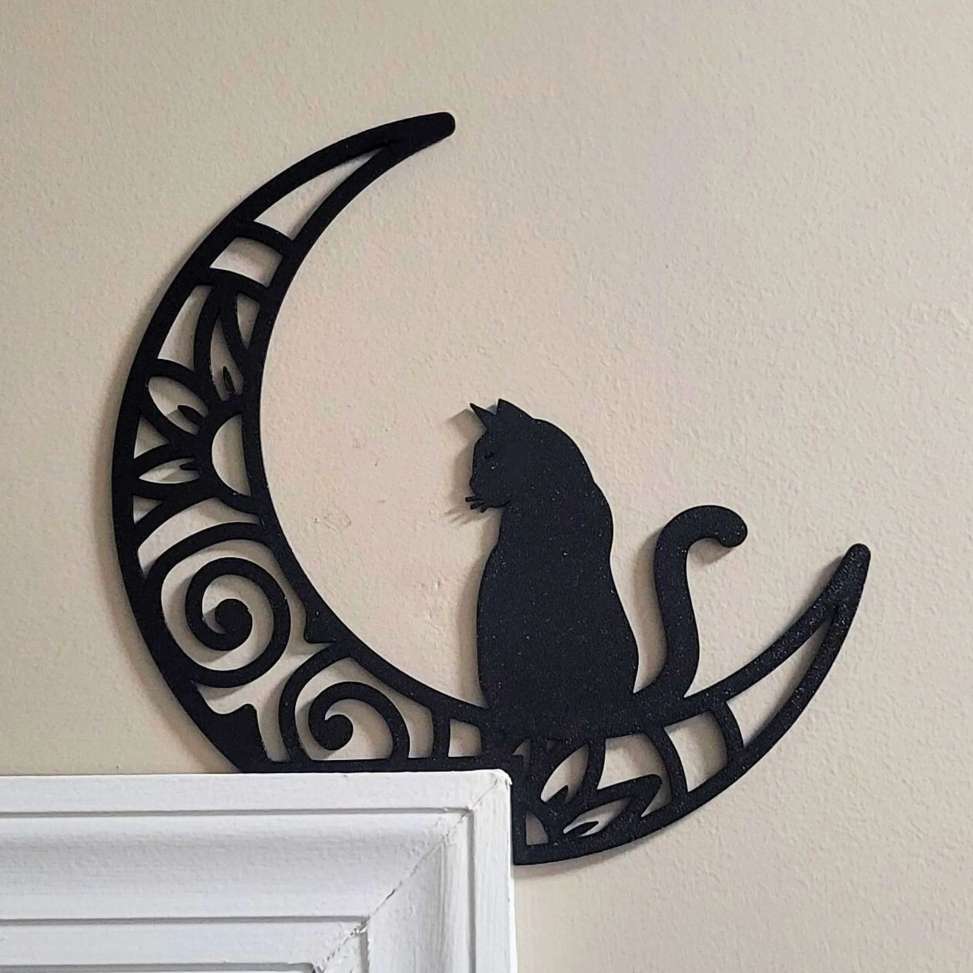 Metal Halloween Moon Door Corner Topper Decoration-HandPrint