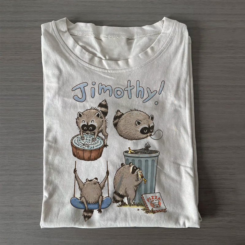 Cute Jimothy Raccoon T-shirt-NaturexCraft
