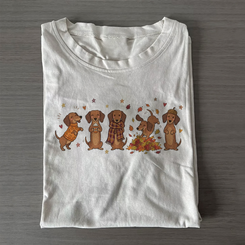 Fall Dachshund T-shirt-NaturexCraft