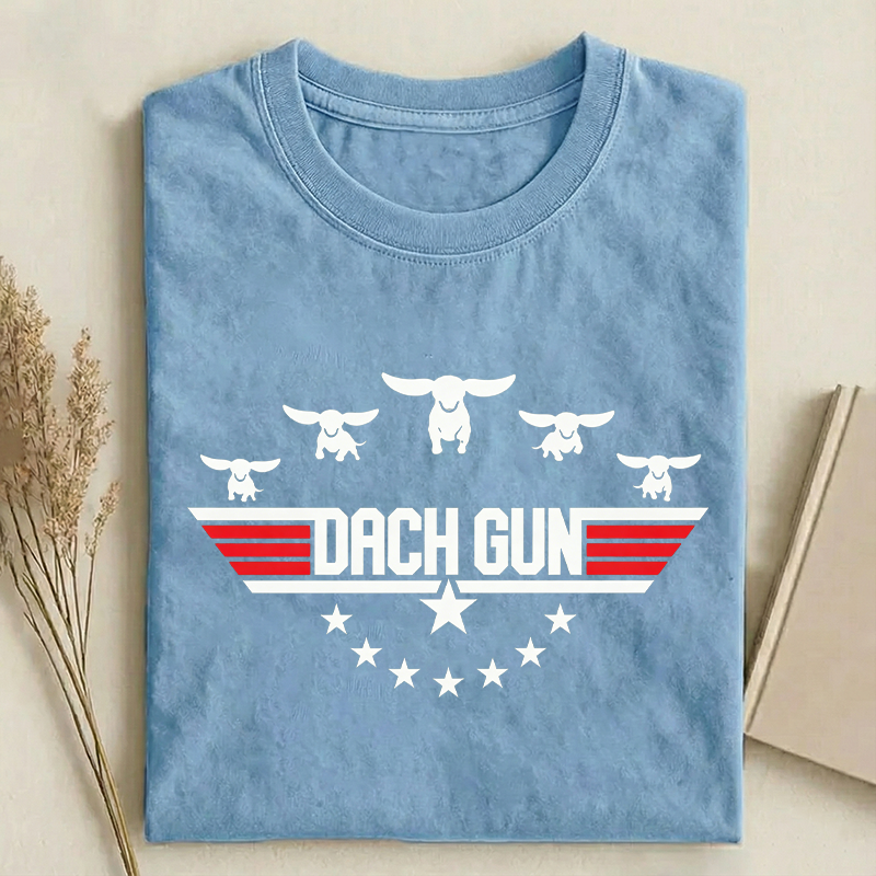 Dog Dachshund Top Dog Dach Gun T-shirt-NaturexCraft