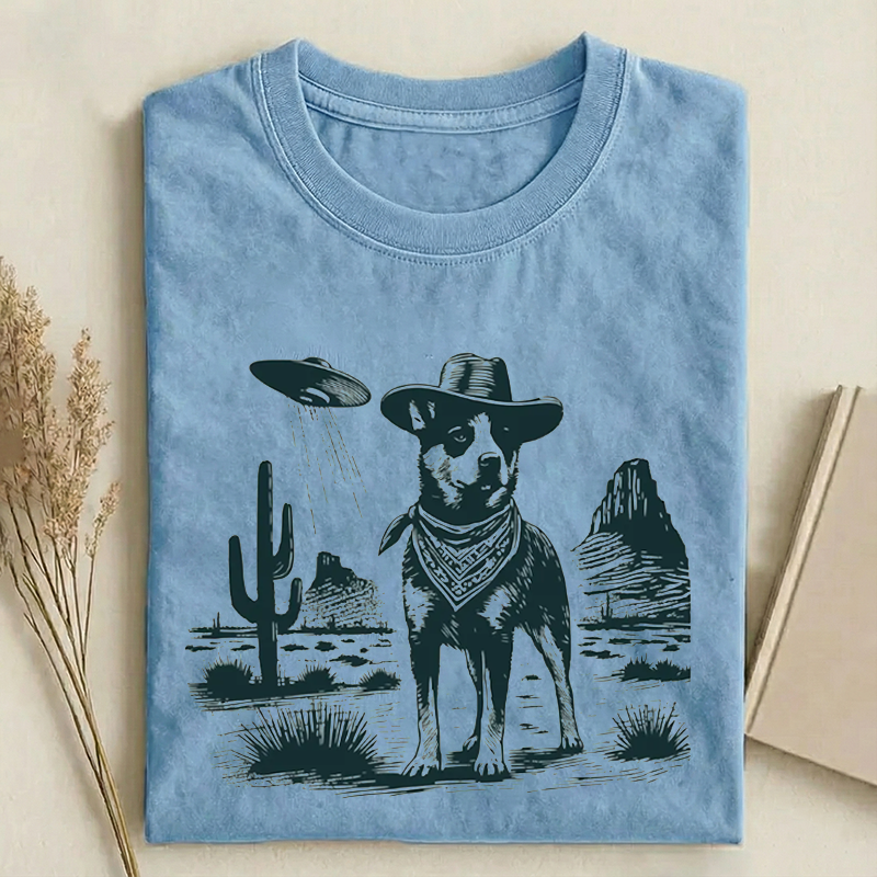 Vintage Australian Cattle Dog UFO T-shirt-NaturexCraft