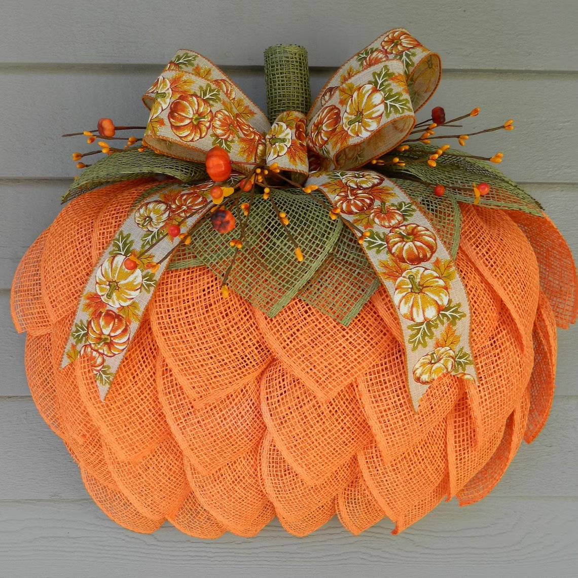 Farmhouse Pumpkin Wreath For Front Door-HandPrint