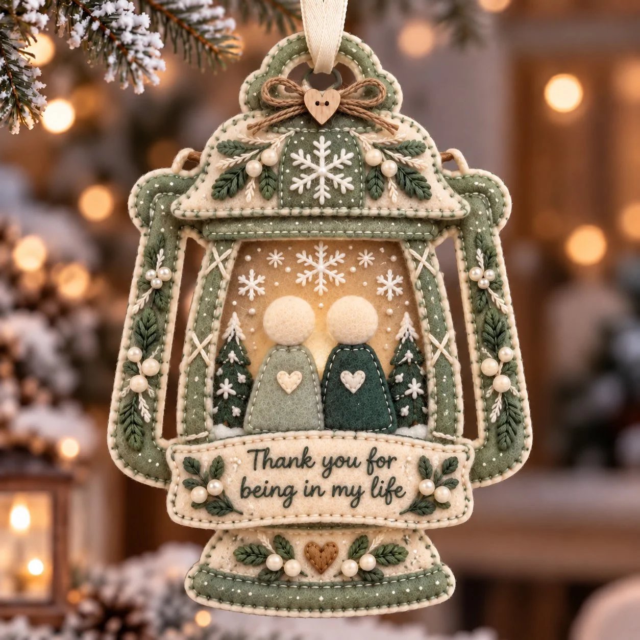 🧶Handcrafted Felt Holiday Ornament-HandPrint