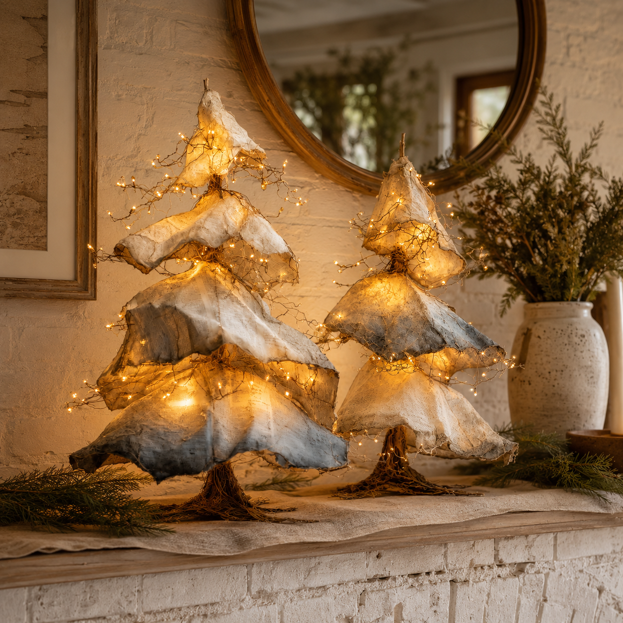 Windswept Winter Trees – Lighted Sculptural Tree Set-HandPrint