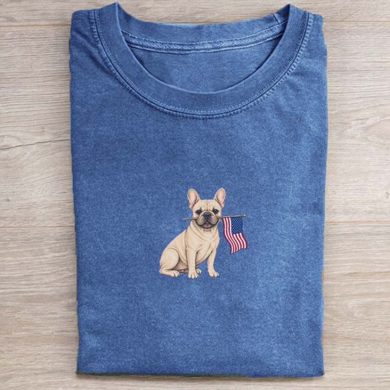 Funny Patriotic Dog T-shirt-NaturexCraft