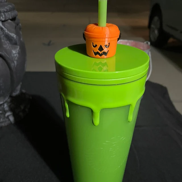 Straw Toppers Halloween Buckets （Cup not included）-HandPrint