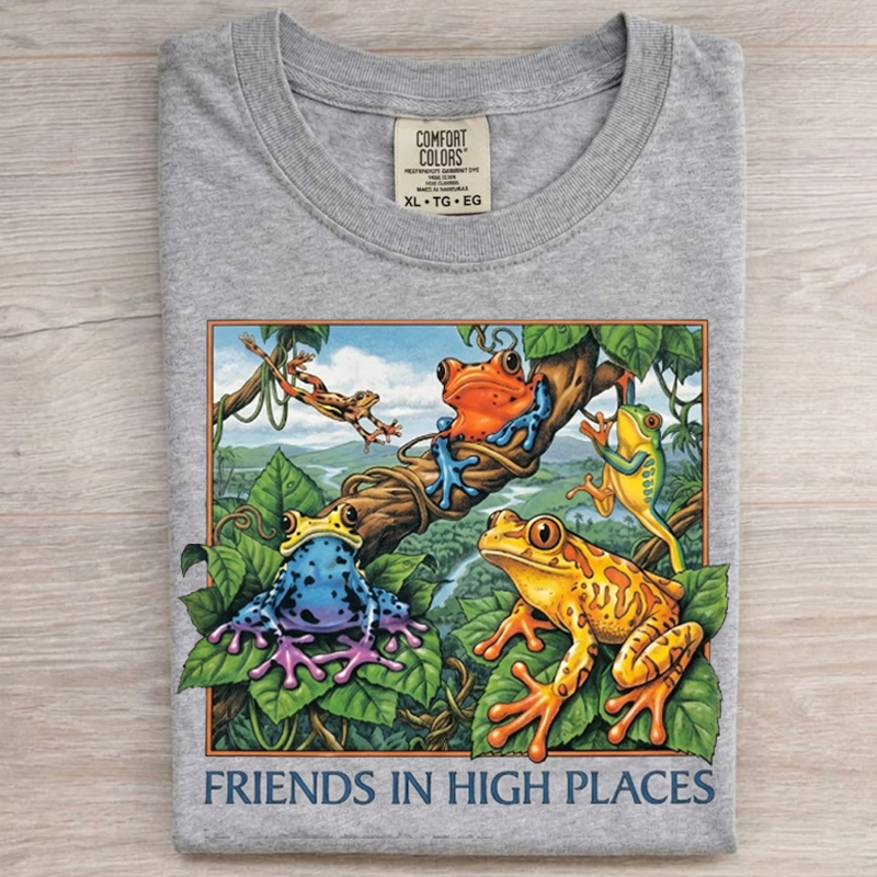 Friends in High Places Frog 90s T-shirt-NaturexCraft