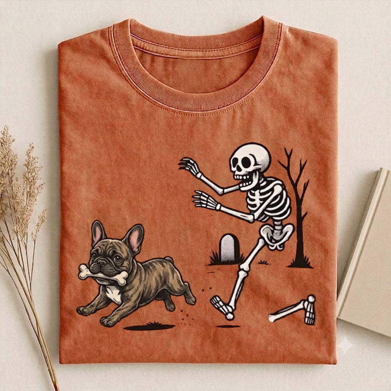 Funny Halloween Bulldog T-shirt-NaturexCraft