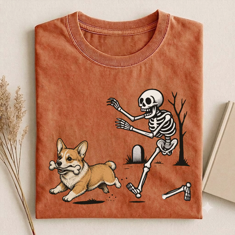 Funny Halloween corgi T-shirt-NaturexCraft