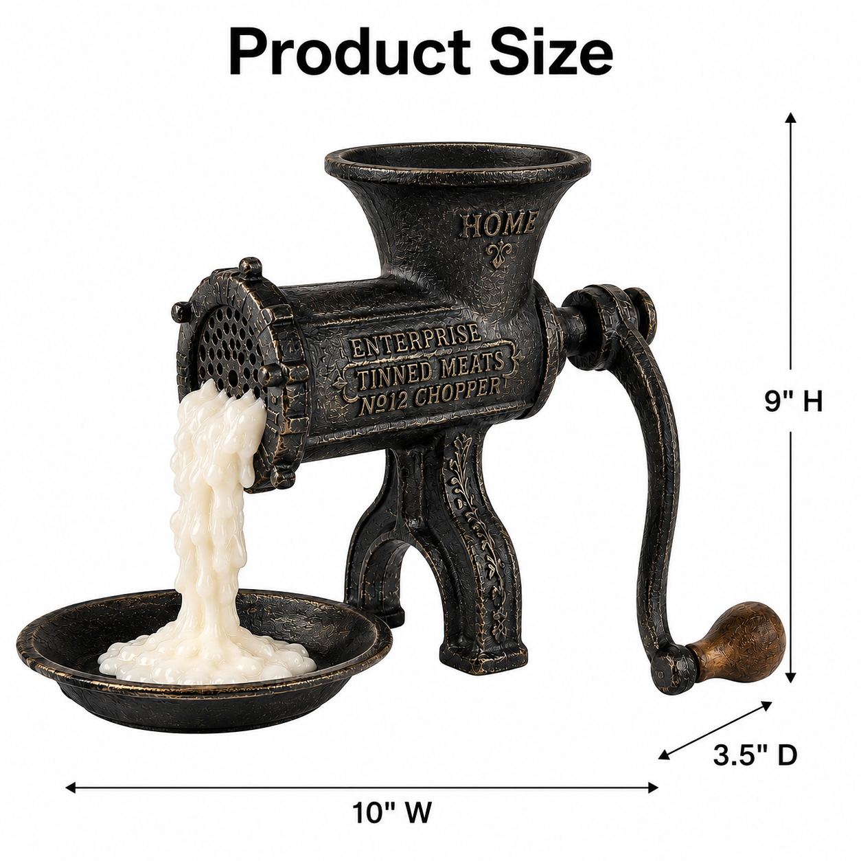 Vintage Meat Grinder Candle Holder-HandPrint