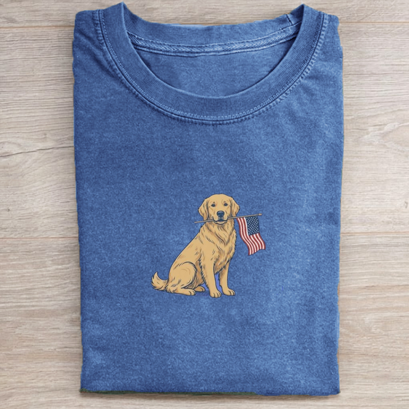 Funny Patriotic Dog T-shirt-NaturexCraft
