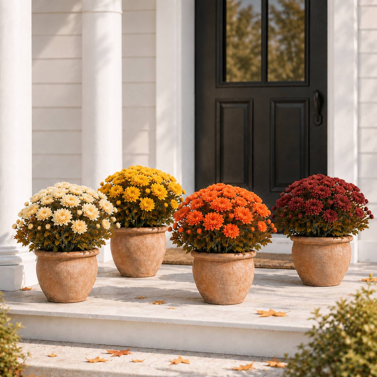 Autumn Bloom Faux Chrysanthemum Bush-HandPrint