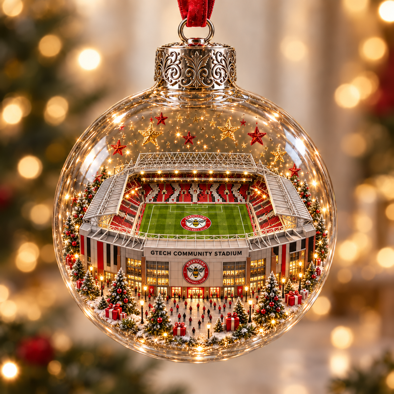 ⚽🎄 Bring the Stadium Home — Light-Up Football Stadium Christmas Ornament-HandPrint