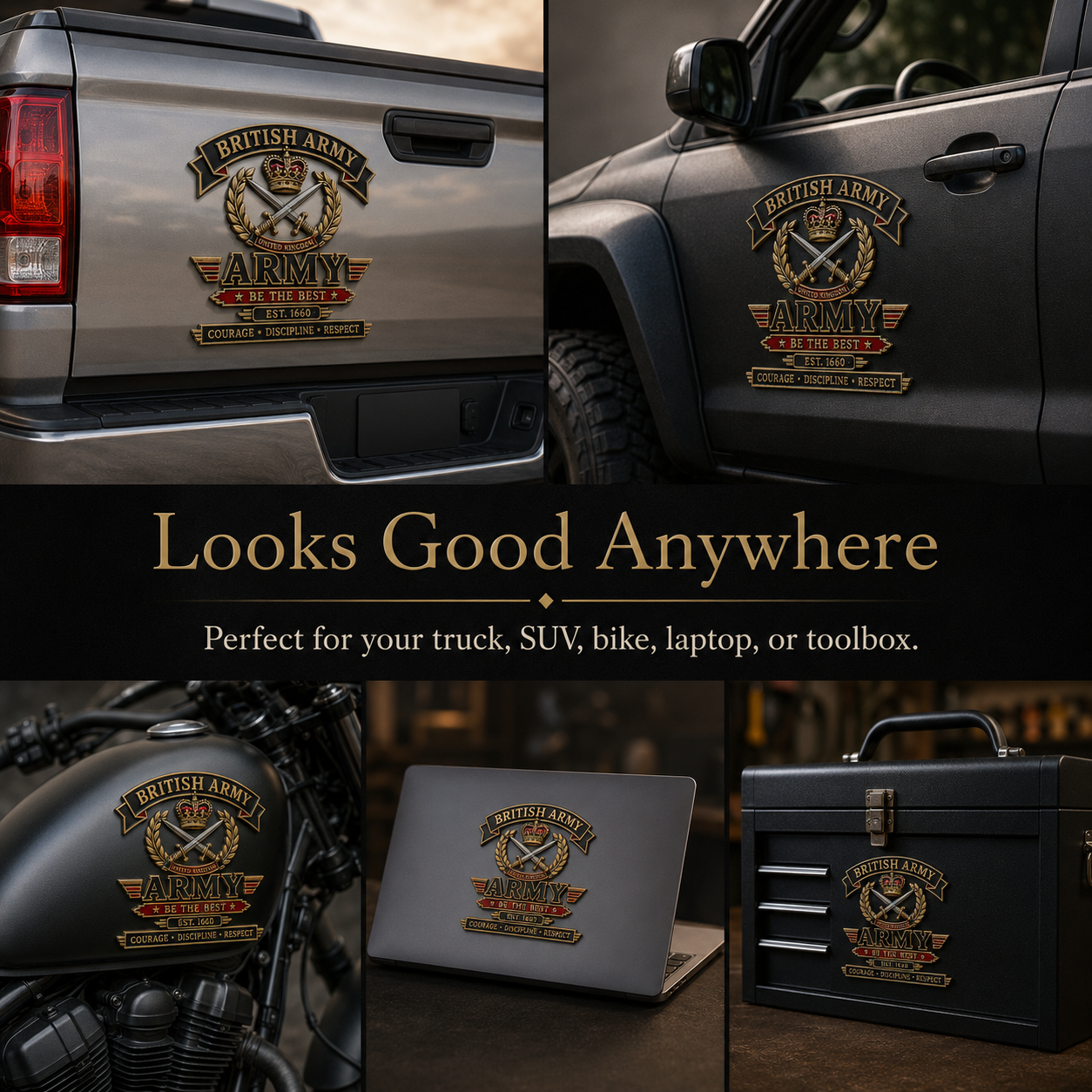 🎖️ British Army “Be The Best” Heritage Metal Car Emblem-HandPrint