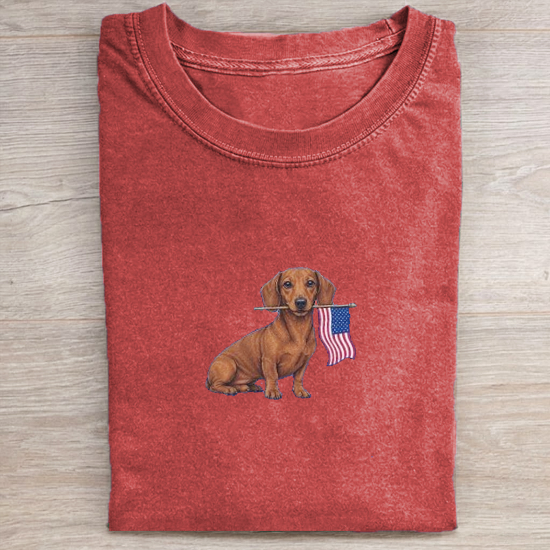 Funny Patriotic Dog T-shirt-NaturexCraft