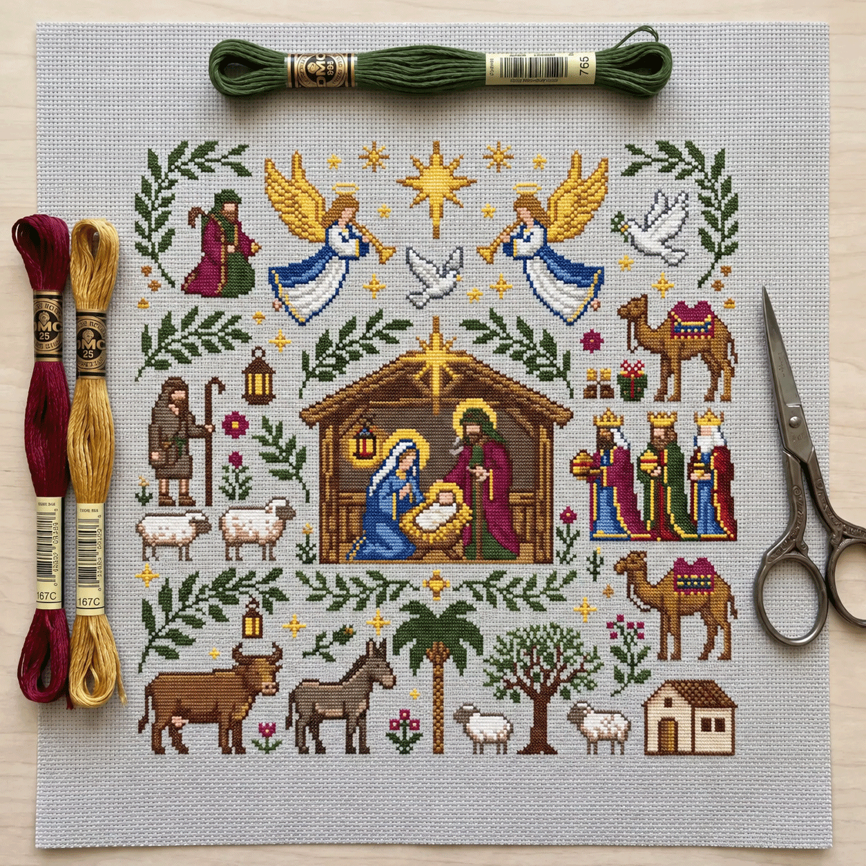 Nativity Cross Stitch Kit-HandPrint