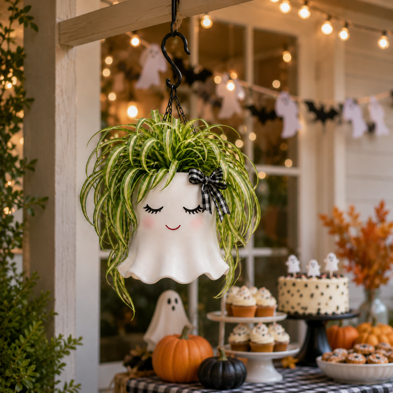 Cute Ghost Hanging Planter-HandPrint