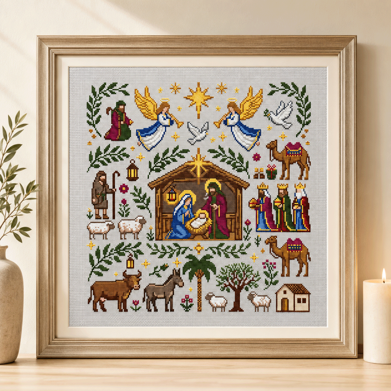 Nativity Cross Stitch Kit-HandPrint