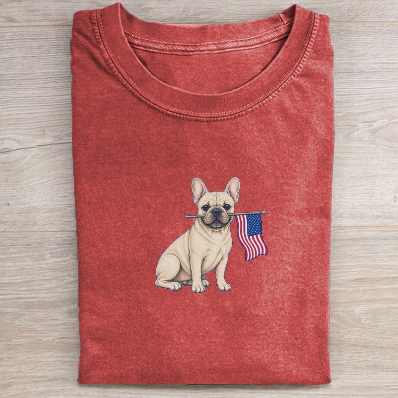 Funny Patriotic Dog T-shirt-NaturexCraft