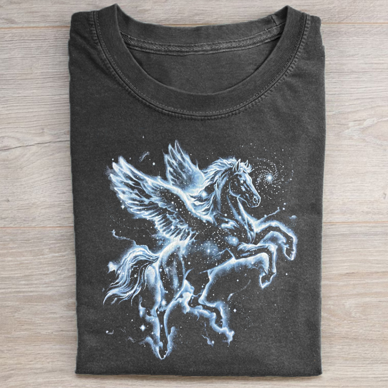 Vintage Pegasus Graphic T-shirt-NaturexCraft