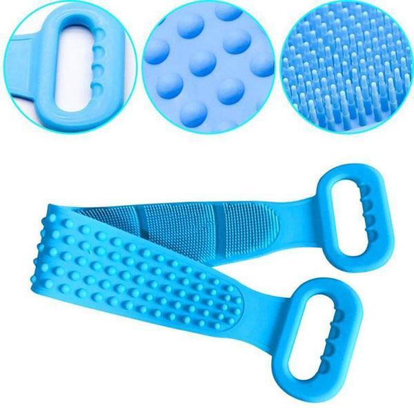 🧼Silicone Back Scrubber for Bath, Double-Sided Body Exfoliating Bath Brush with Soft Silicone Bristles-HandPrint