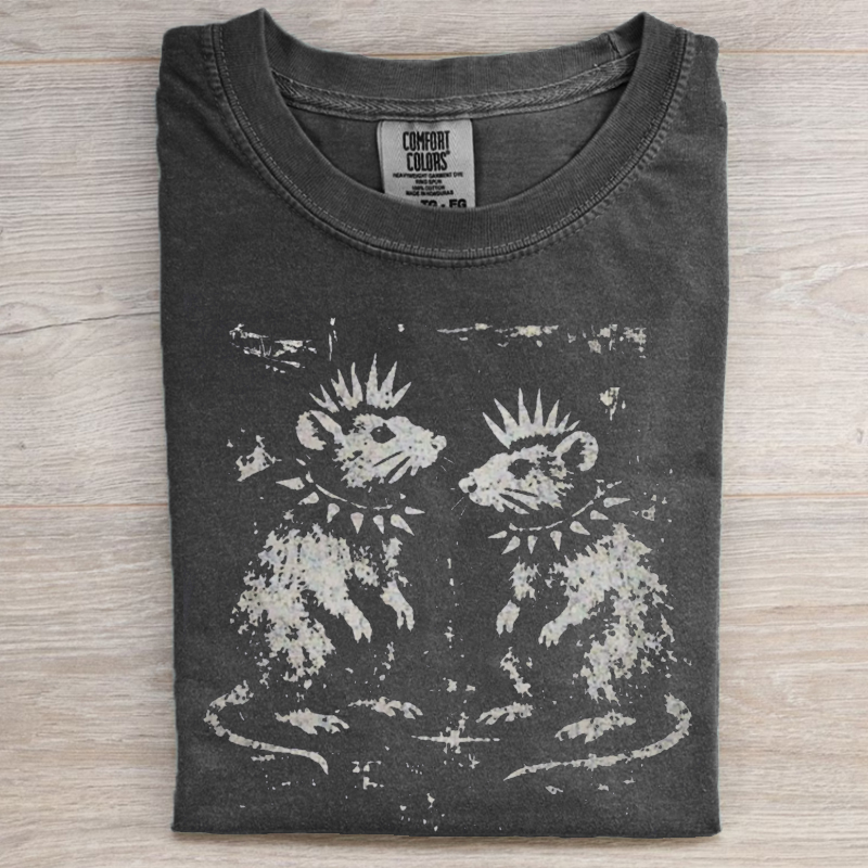 Vintage Funny Rat T-shirt-NaturexCraft