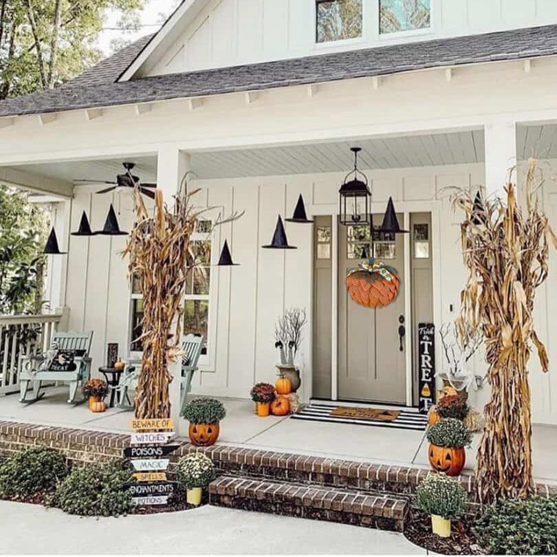 Farmhouse Pumpkin Wreath For Front Door-HandPrint