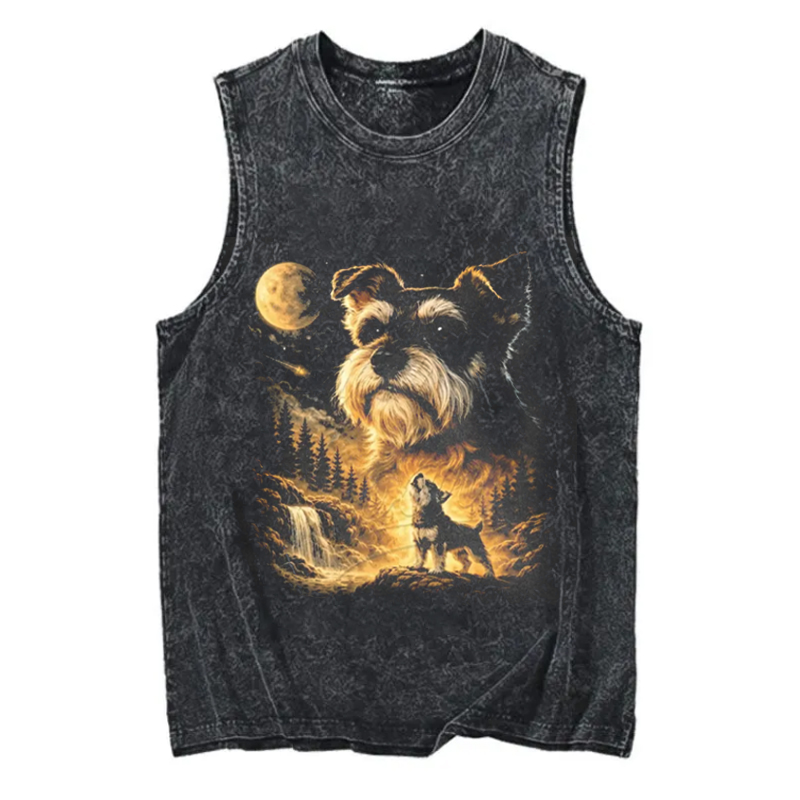 Miniature Schnauzer Howling To The Moon Tank-NaturexCraft