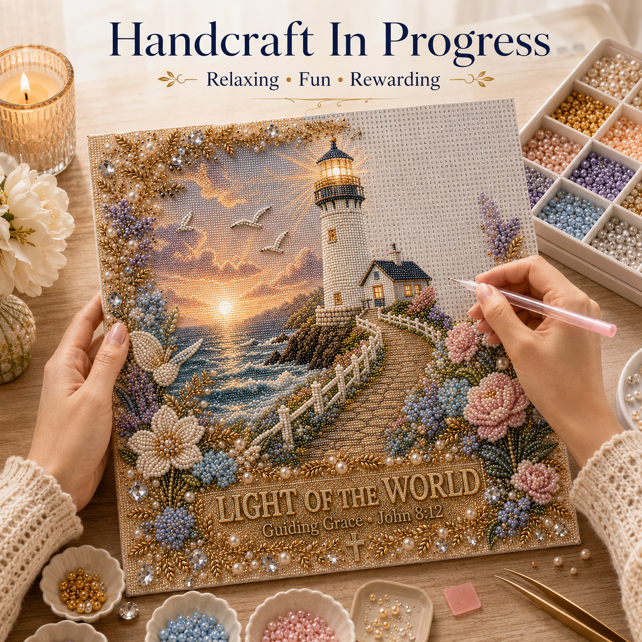 ✝️ Faith & Grace Pearl Art Kit-HandPrint