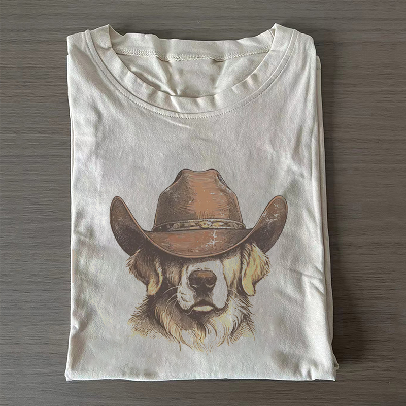 Golden Retriever Cowboy T-shirt-NaturexCraft