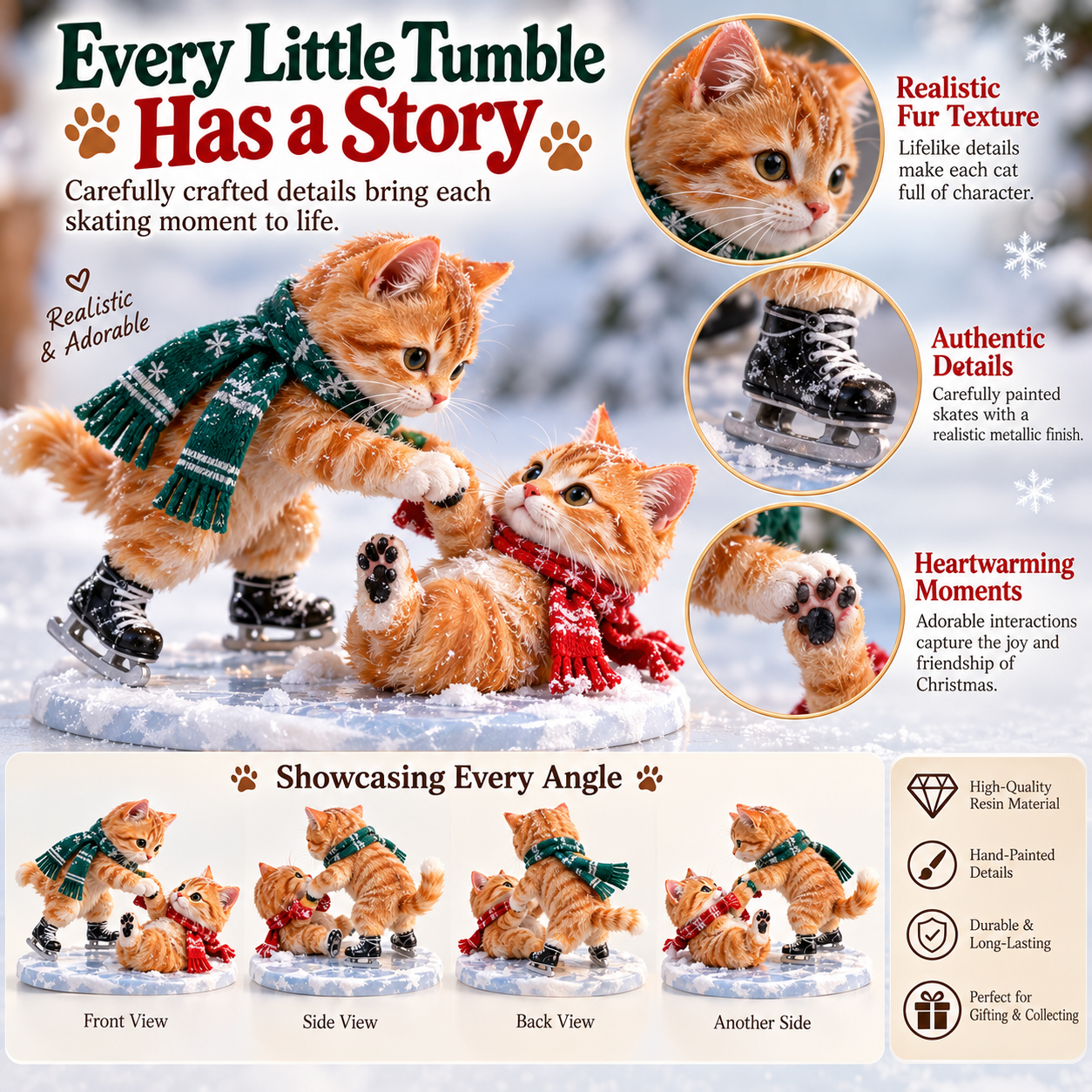 ⛸️🐱 Orange Cats on Ice – 24 Christmas Skating Moments-HandPrint