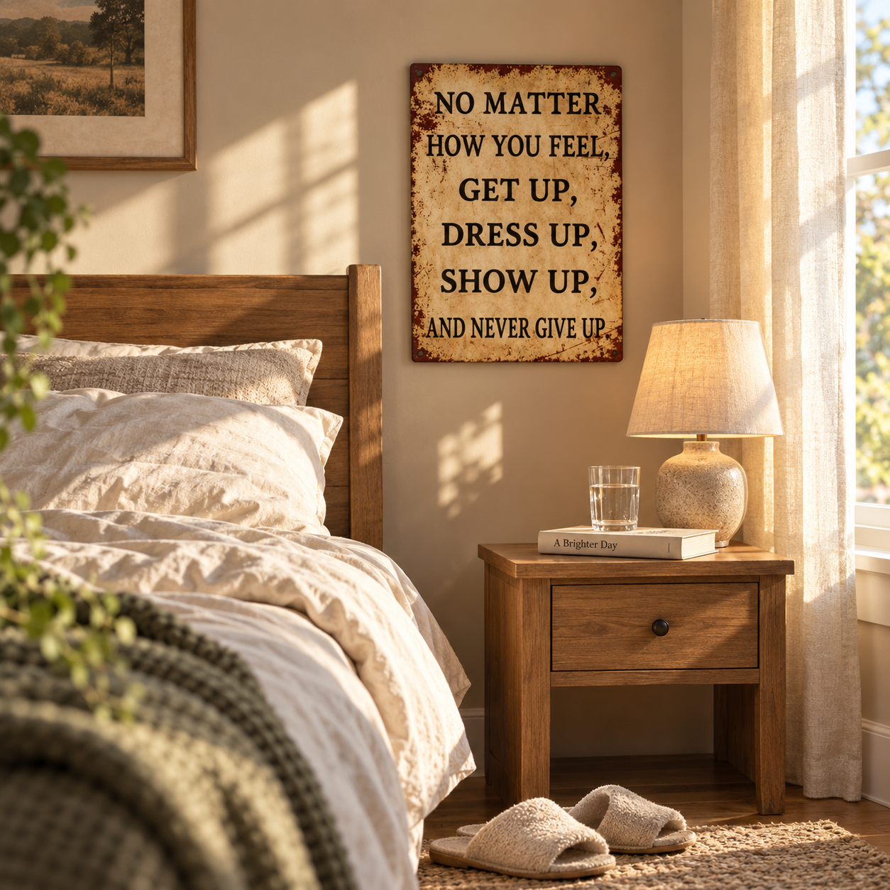 Vintage Motivational Metal Sign-HandPrint