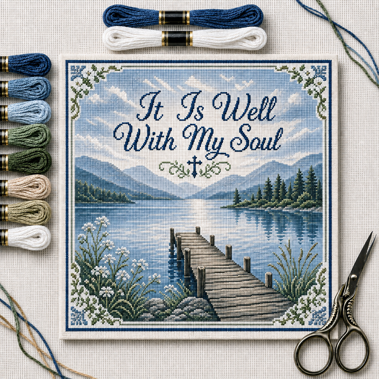 🎵 Beloved Hymns DIY Cross Stitch Kit — Stitch Your Faith Into Every Detail-HandPrint