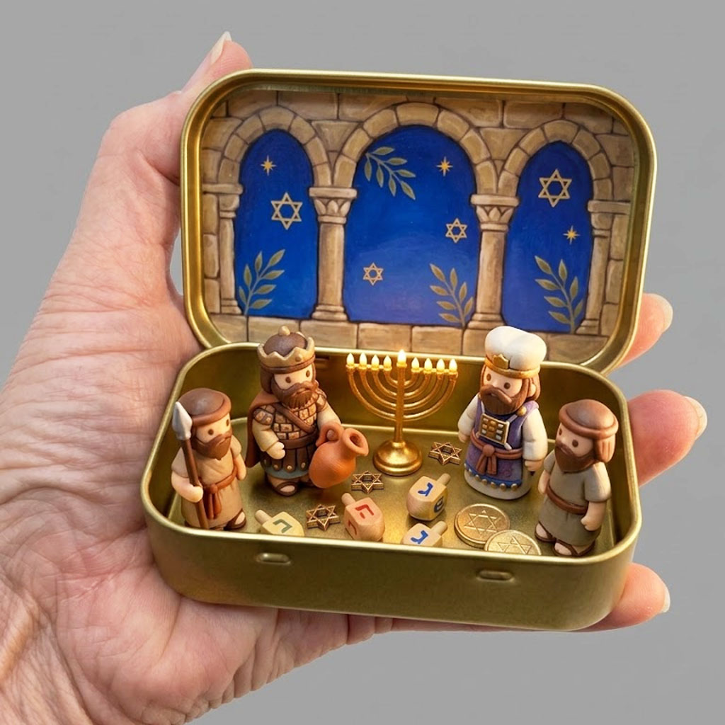 The Miracle of Hanukkah Tin Box-HandPrint