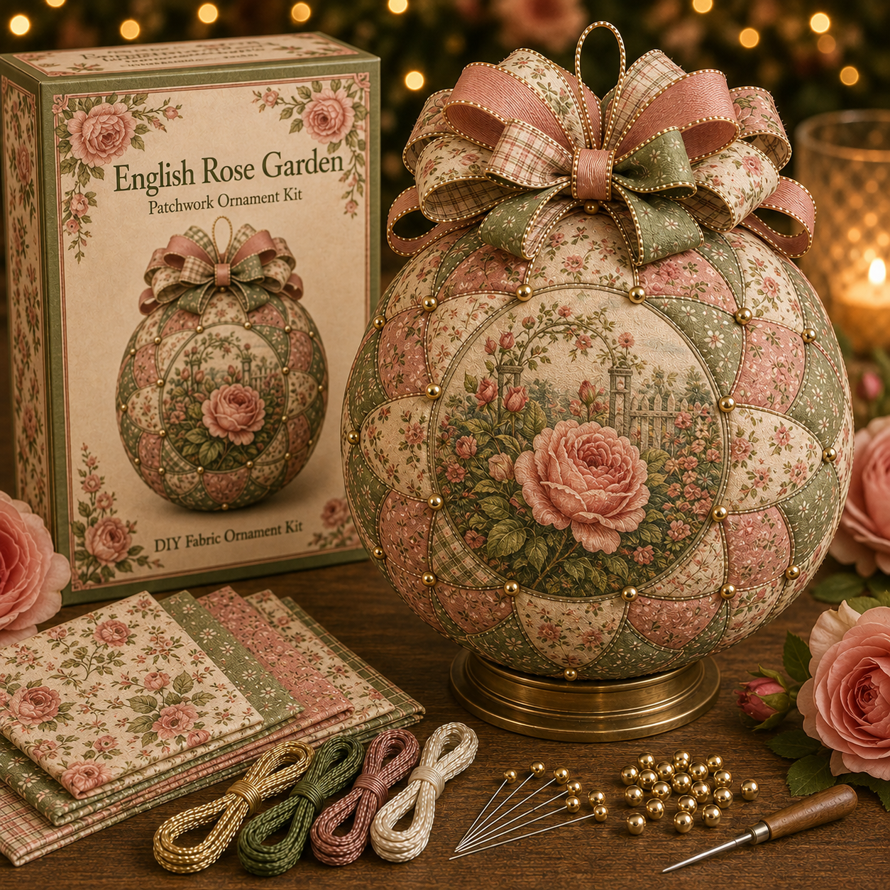 🌿 Garden & Birds Patchwork Ornament DIY Kit-HandPrint