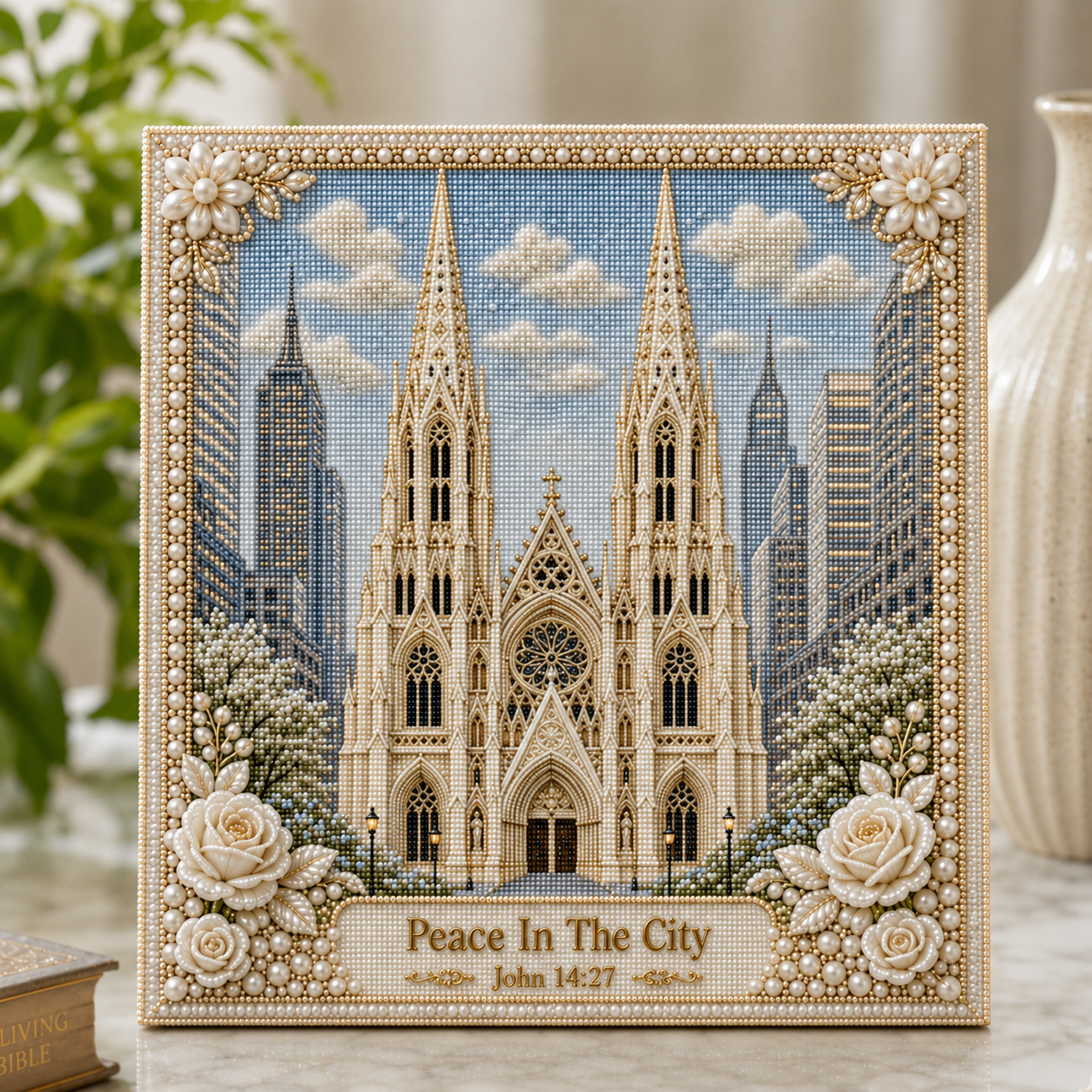 ⛪ Sacred Churches & Timeless Scripture – DIY Pearl Art Kit-HandPrint