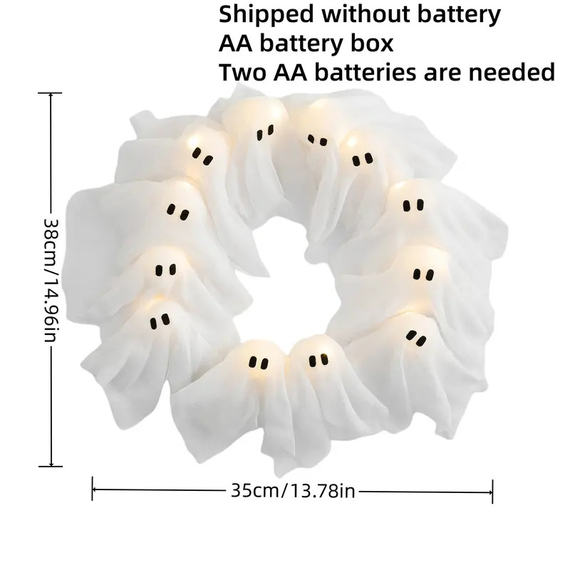 👻Halloween Glowing Ghost Wreath-HandPrint