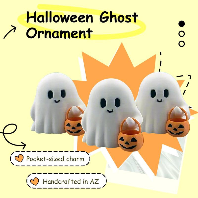 👻 A spooky ghost carrying a pumpkin, yelling ‘Trick or treat!’-HandPrint