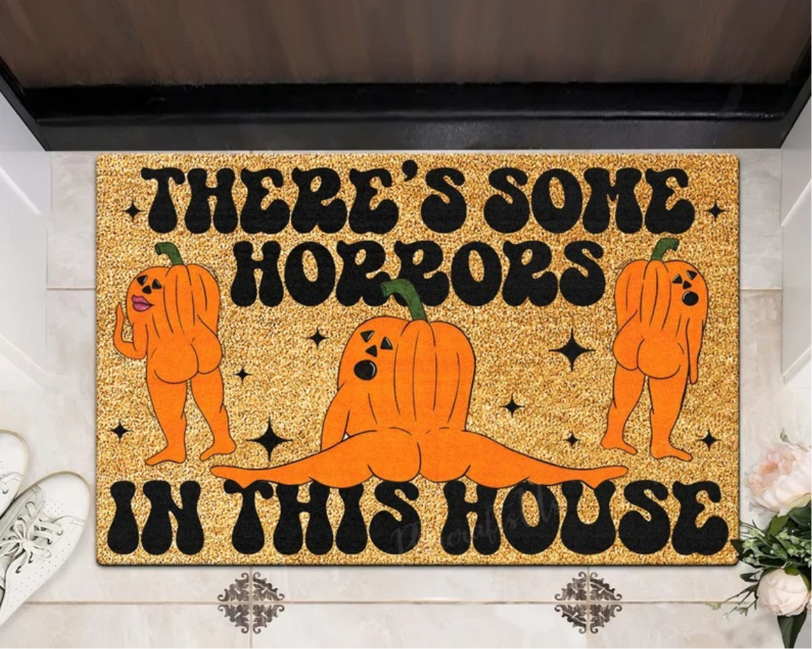 🎃Funny Halloween Pumpkin Doormat-HandPrint