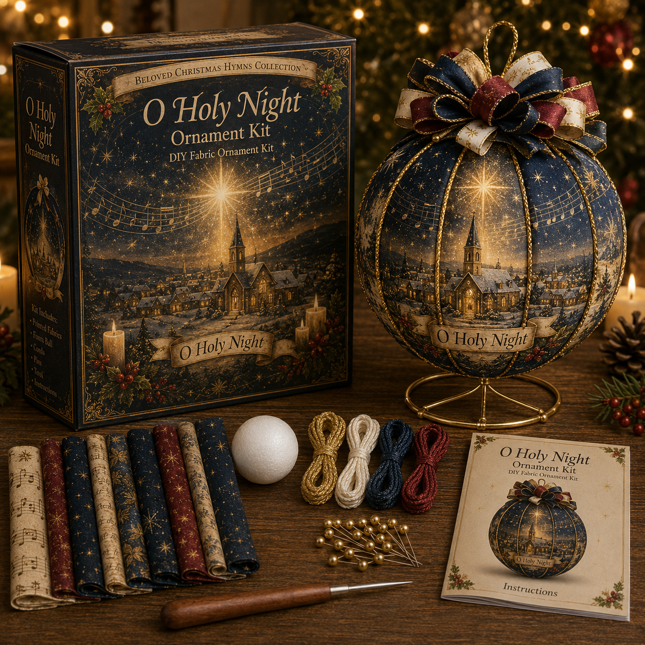 🎄 Beloved Christmas Hymns DIY Fabric Ornament Kit-HandPrint