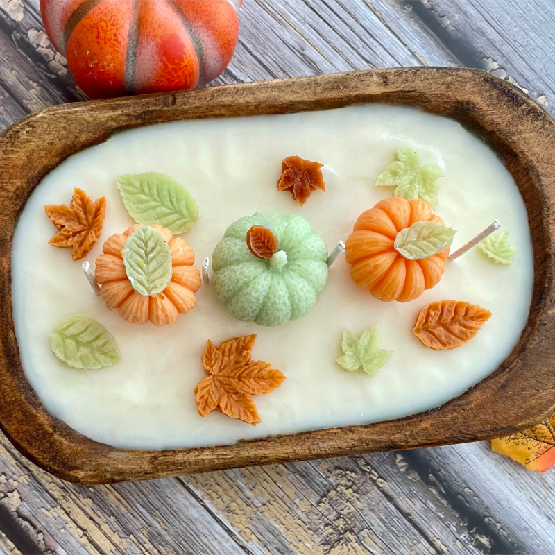 Pumpkin Fall Blessing Candle-HandPrint